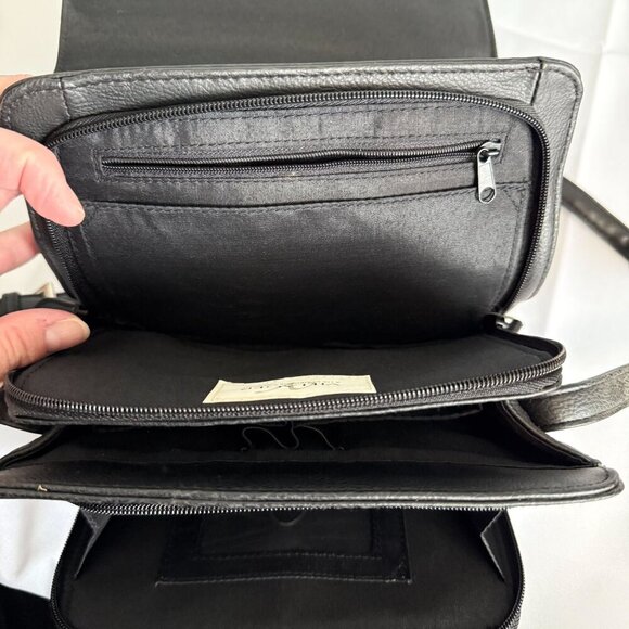 Villager Womens Black Purse Shoulder Bag Black Leather - Picture 8 of 13